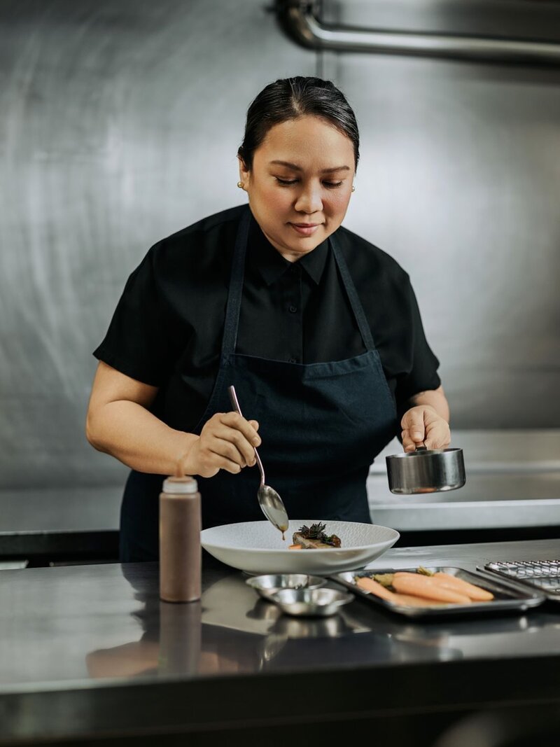 Chef Miko Calo in her restaurant