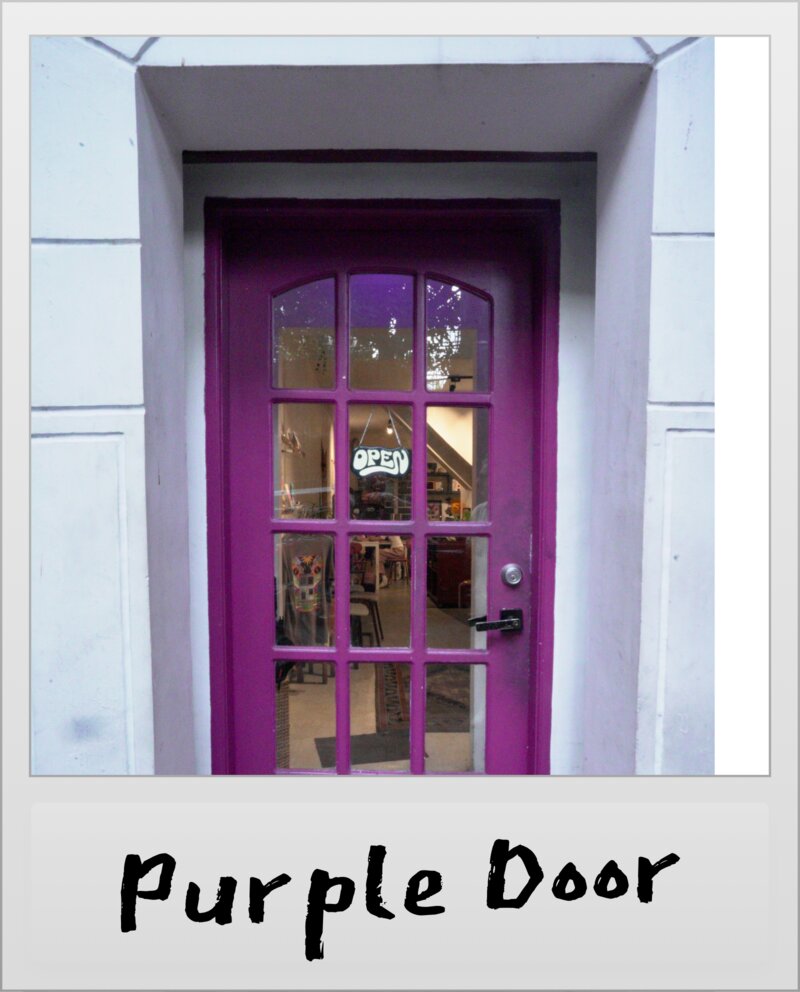Couch Club distinctive purple door