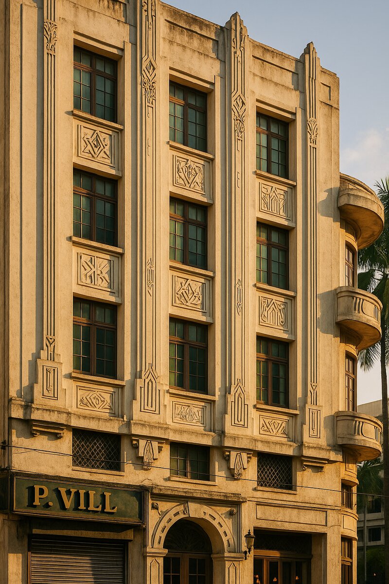 Historic Art Deco buildings along Escolta Street in Manila