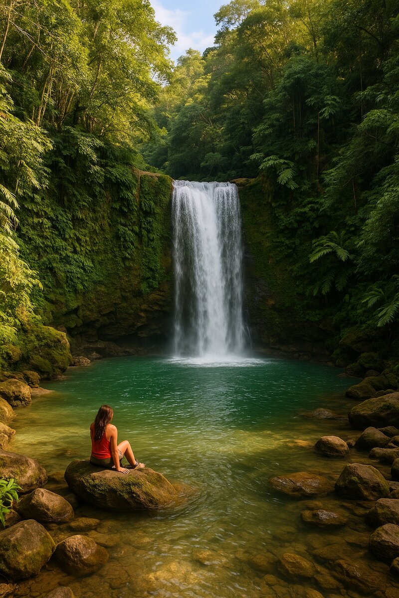 Tropical waterfall and natural water feature near Manila