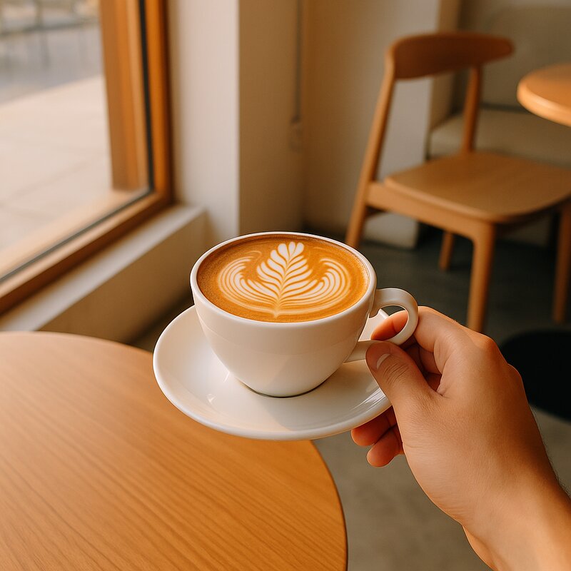 Artisan cappuccino with detailed latte art in modern Manila cafe