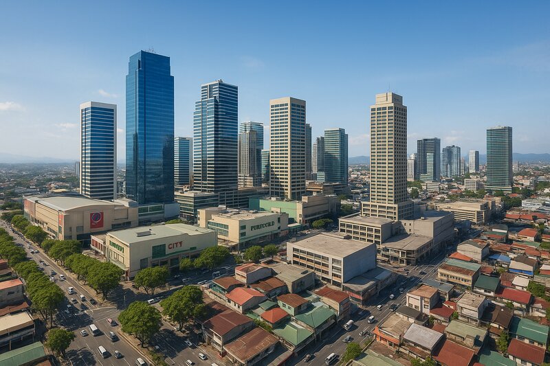Marikina City skyline with corporate towers and modern development