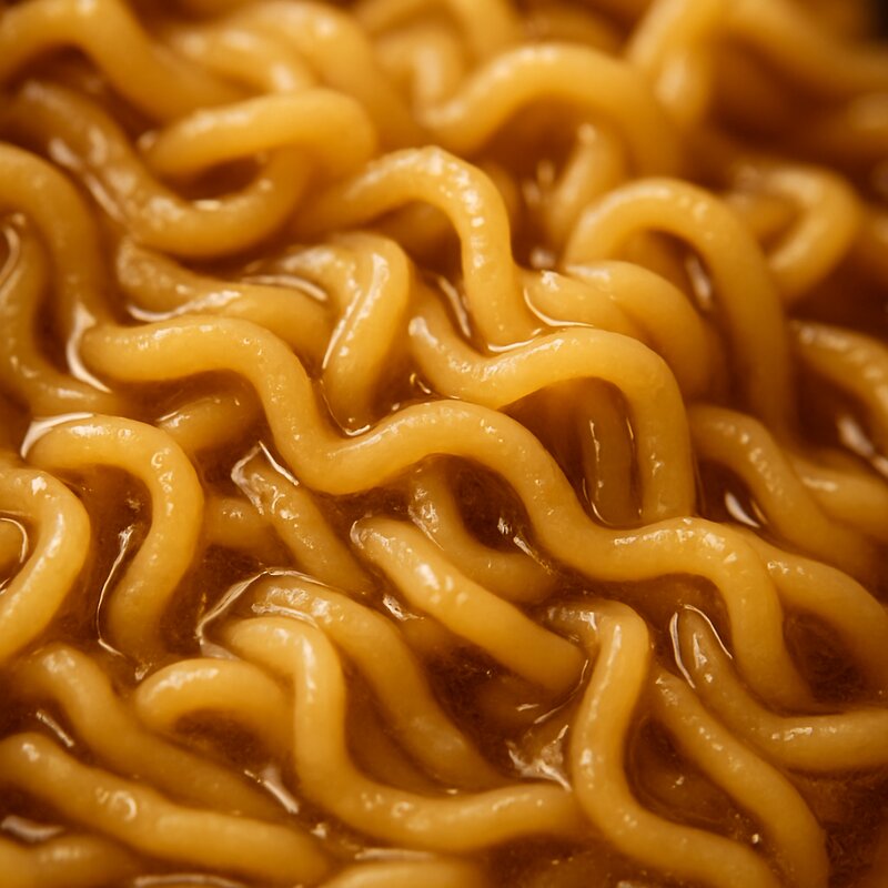 Close-up of perfectly cooked ramen noodles with ideal al dente texture