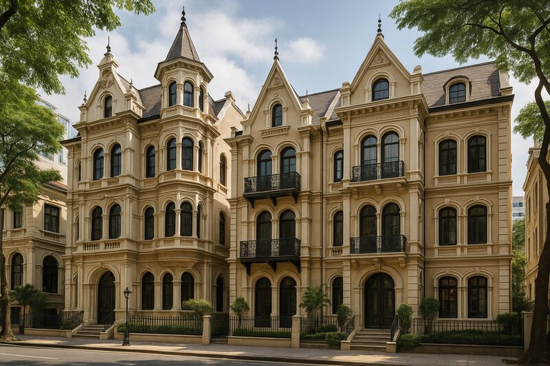 Victorian-style architectural details showing heritage design